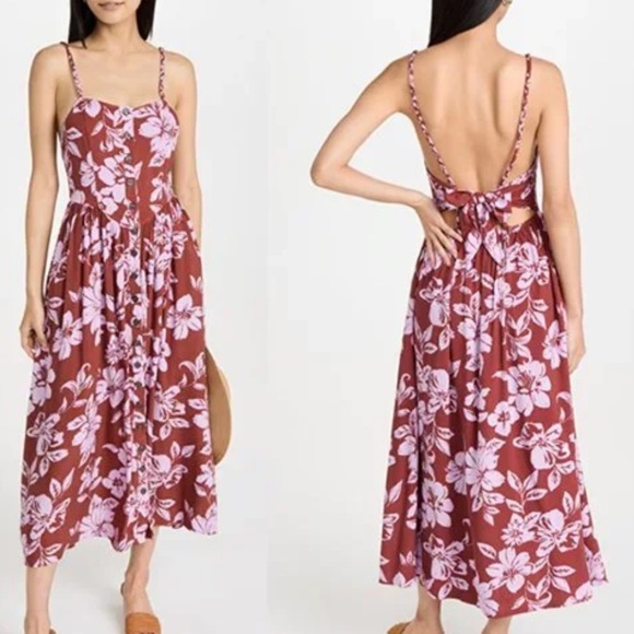 NWT FREE PEOPLE the perfect sundress in watermelon combo size XS/S - Picture 3 of 13
